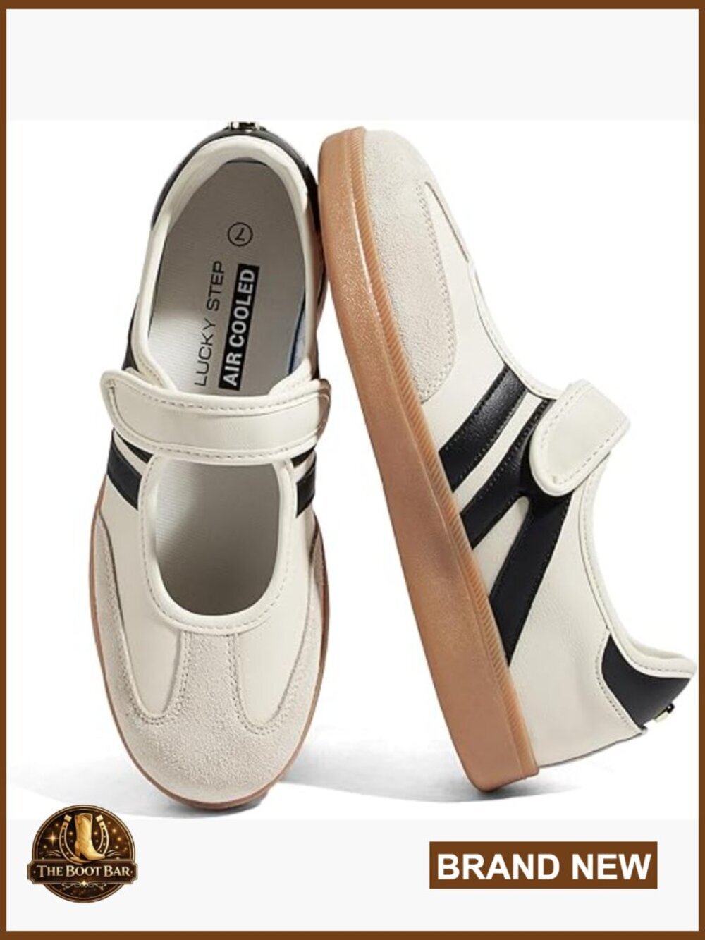 Women's Classic Retro Sneakers Gum Sole Hook Loop Casual Walking Shoes